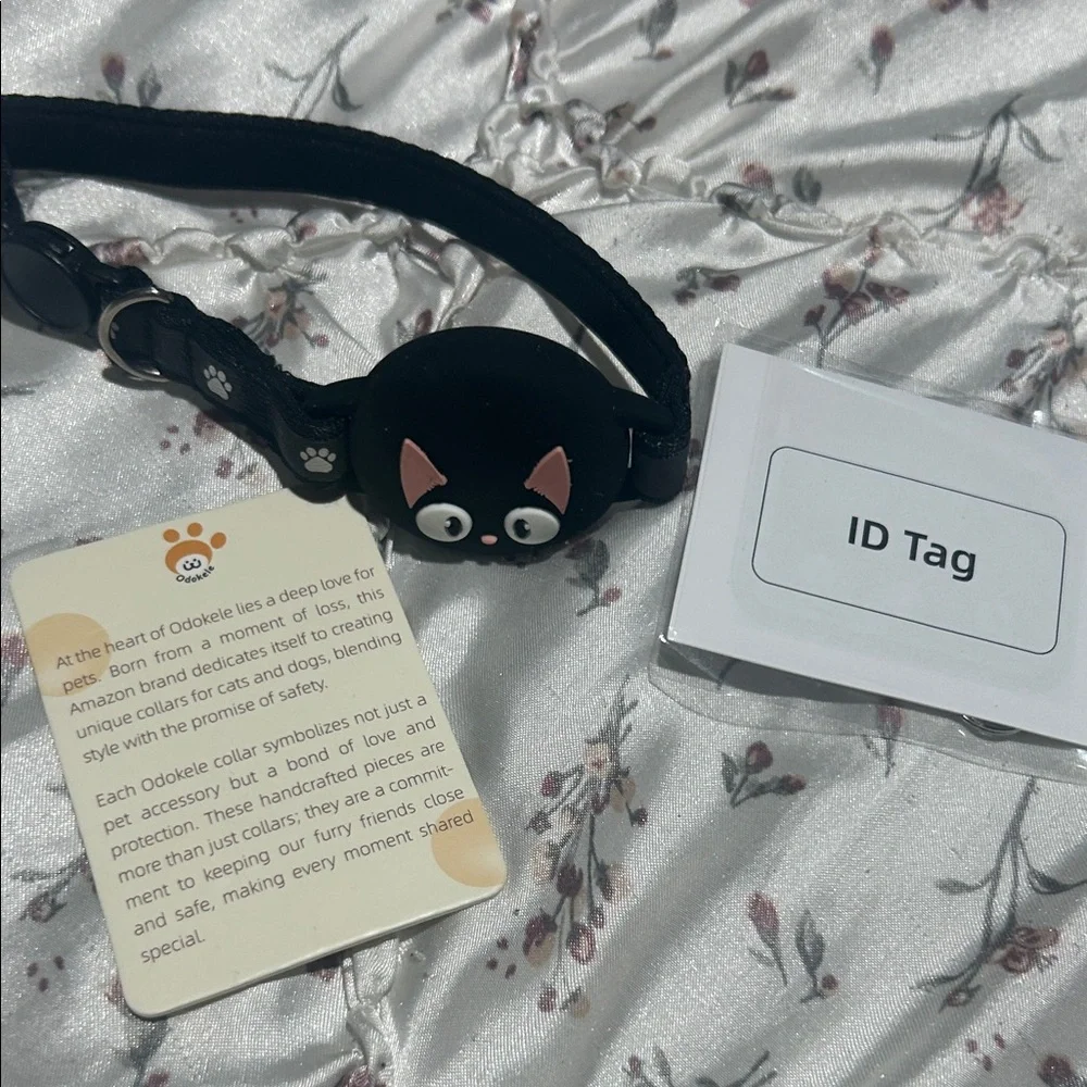 Cat Pet Collar with AirTag Holder Adjustable Band